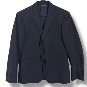 John Varvatos Blazer Navy Blue Textured Virgin Wool Two Button Sport Coat 48 S